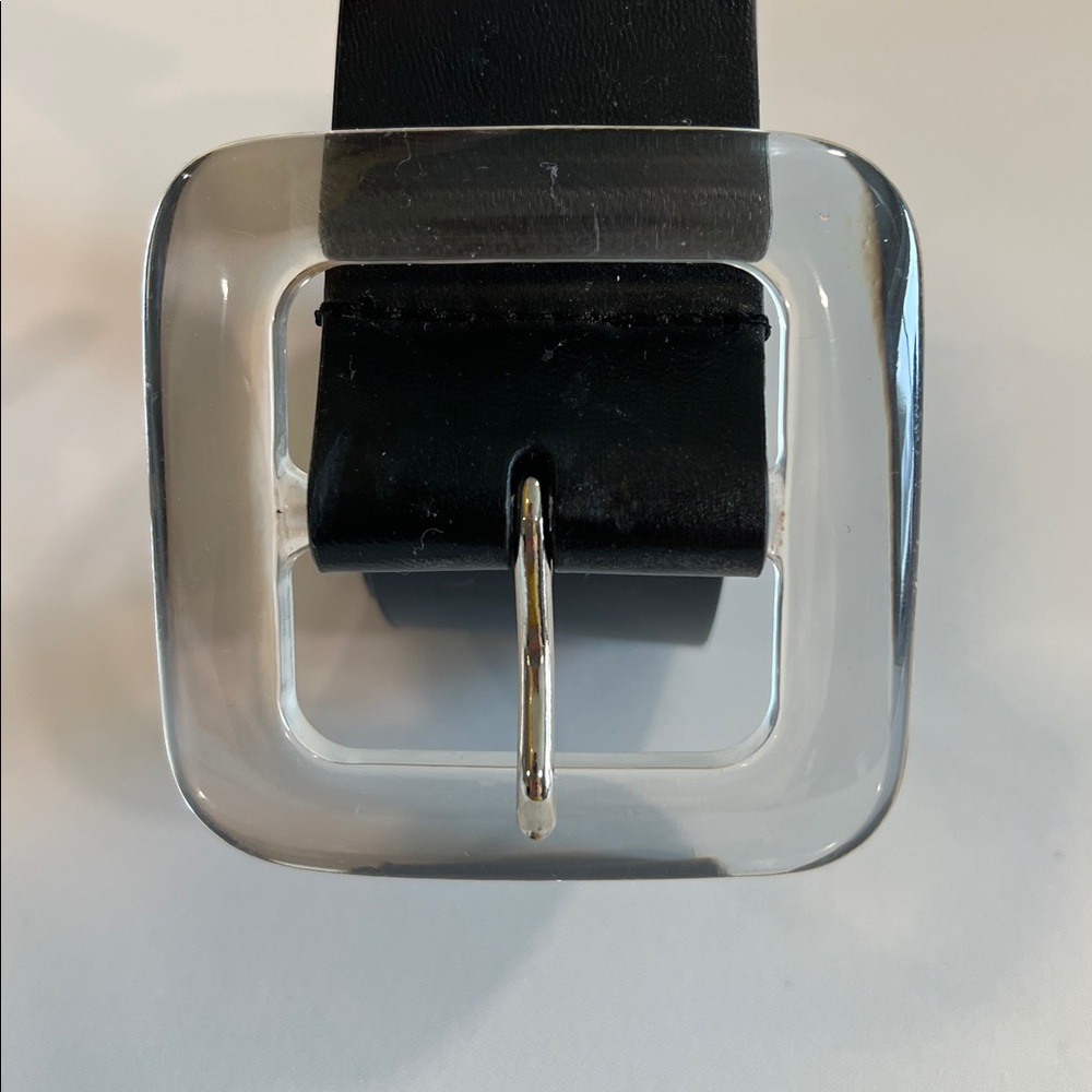 Target - mid-century, modern, black faux leather belt‎